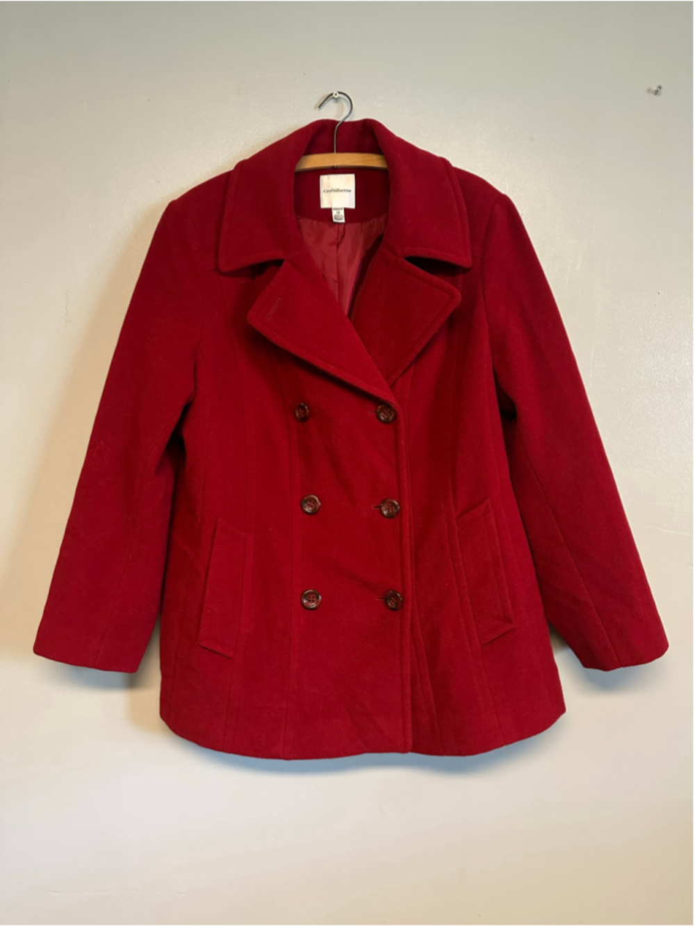Croft & Barrow Red Pea Coat Double Breasted women’s Size 1X